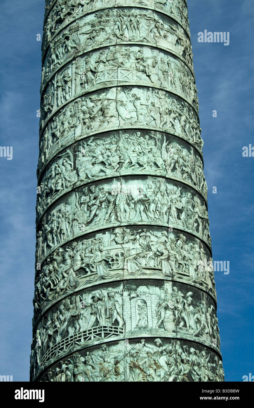 In prossimità della colonna di Austerlitz Place Vendome Paris Francia France Foto Stock