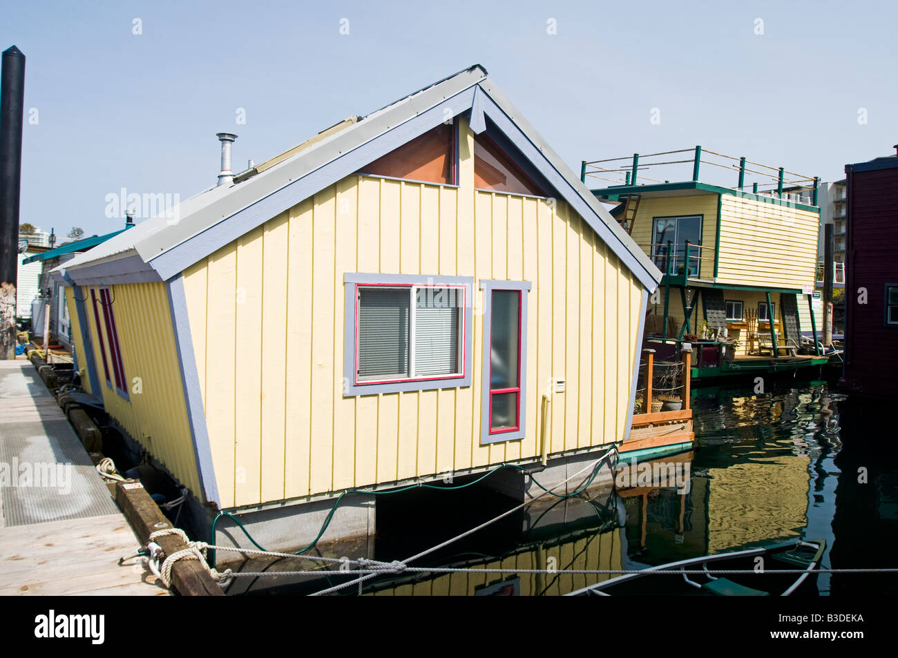 Victoria Inner Harbour house boat case di flottazione della Columbia britannica in Canada SCO 0689 Foto Stock