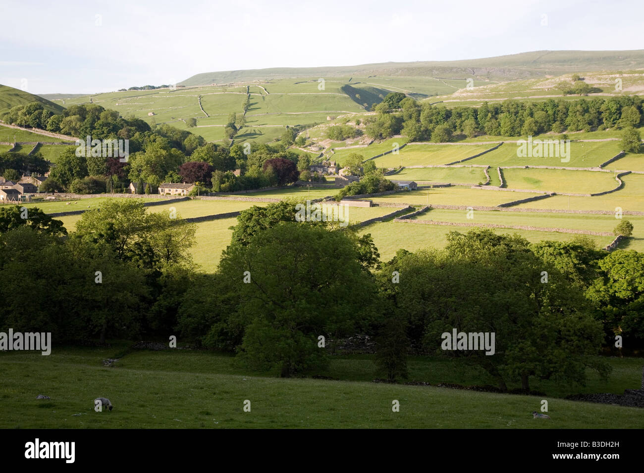 Panorama Kettlewell Yorkshire Dales REGNO UNITO Foto Stock