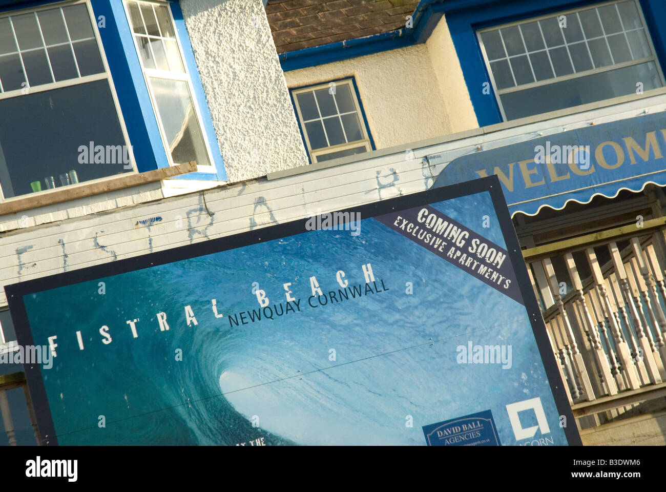 Sito di sviluppo per appartamenti di lusso Fistral Beach Newquay Cornwall Foto Stock