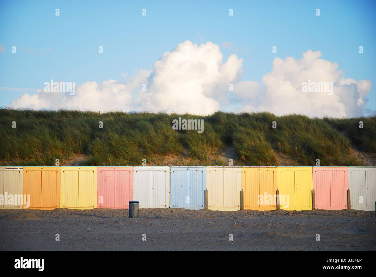 Cabine Domburg beach Zeeland Paesi Bassi Foto Stock
