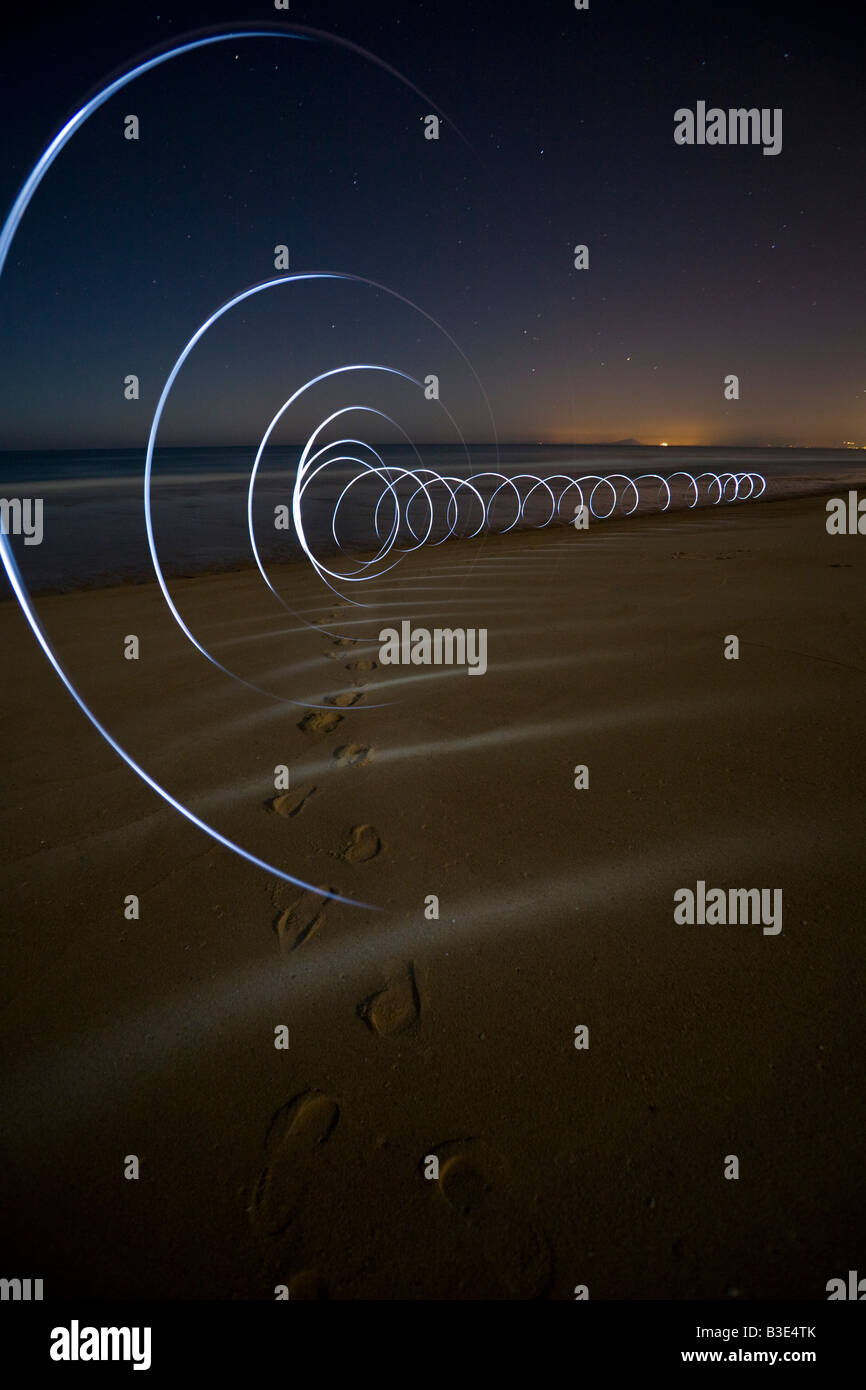 Gli effetti di illuminazione sul Hossegor beach (Landes - Francia). Jeux de Lumières sur la plage d'Hossegor (Landes - Francia). Foto Stock