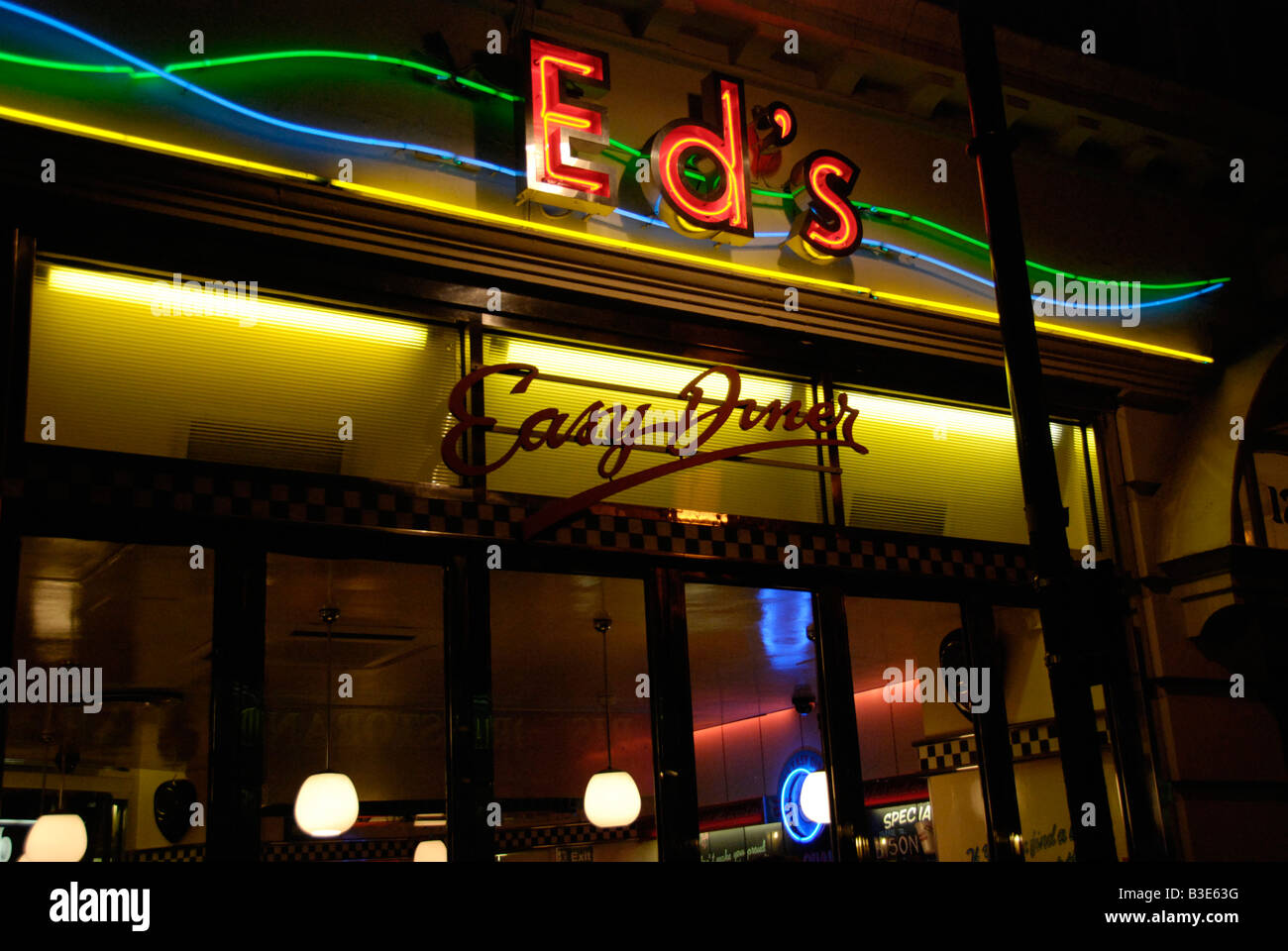 Ed è facile Diner di notte Old Compton Street Soho London Inghilterra England Foto Stock