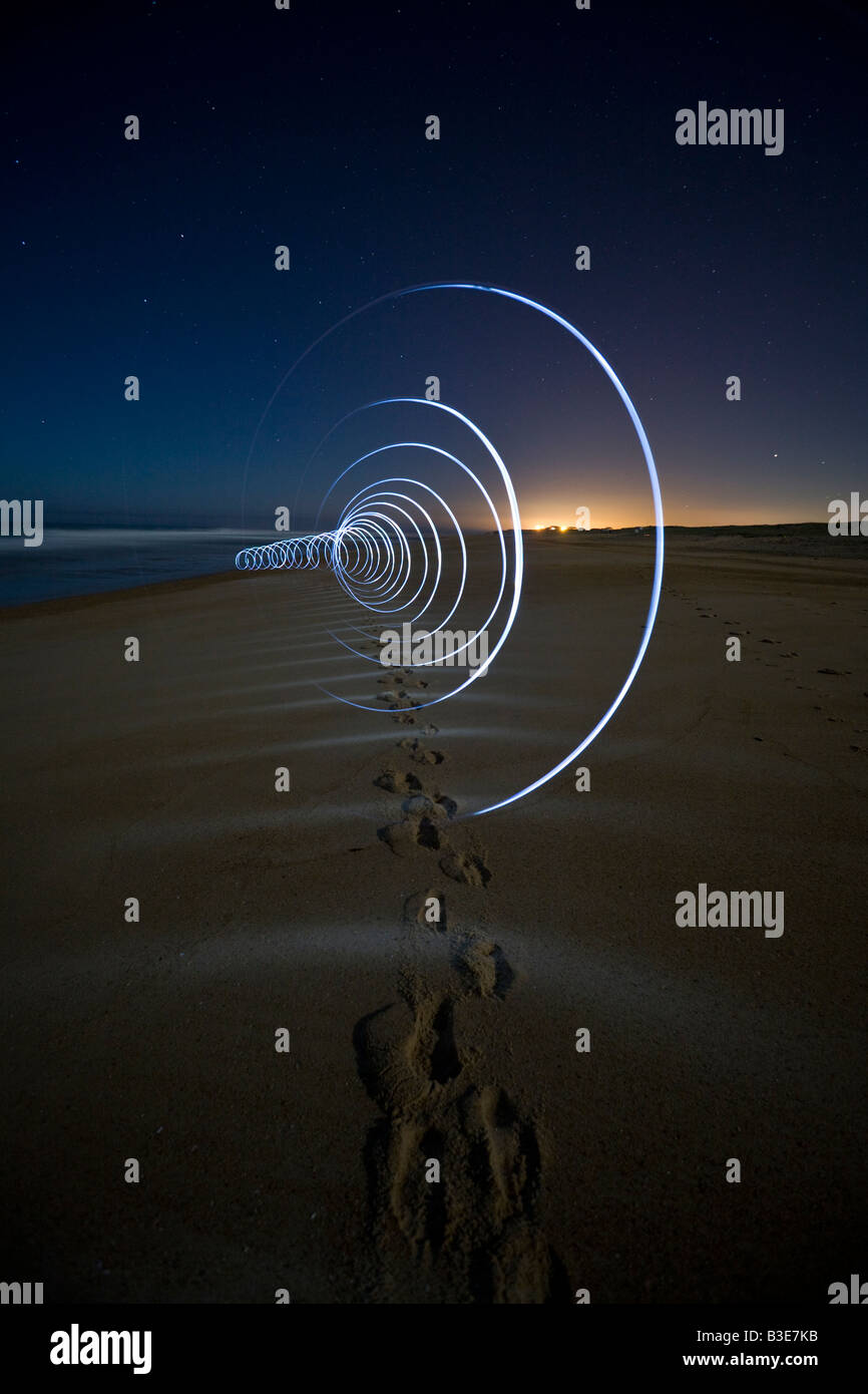 Gli effetti di illuminazione sul Hossegor beach (Landes - Francia). Jeux de Lumières sur la plage d'Hossegor (Landes - Francia). Foto Stock