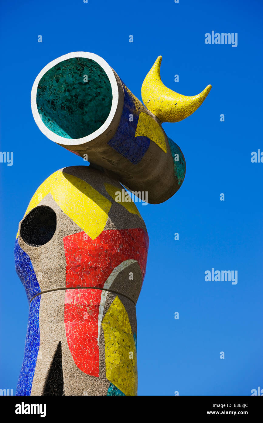 Donna e Uccello scultura Joan Miro Parc Barcellona Catalonia Spagna Foto Stock