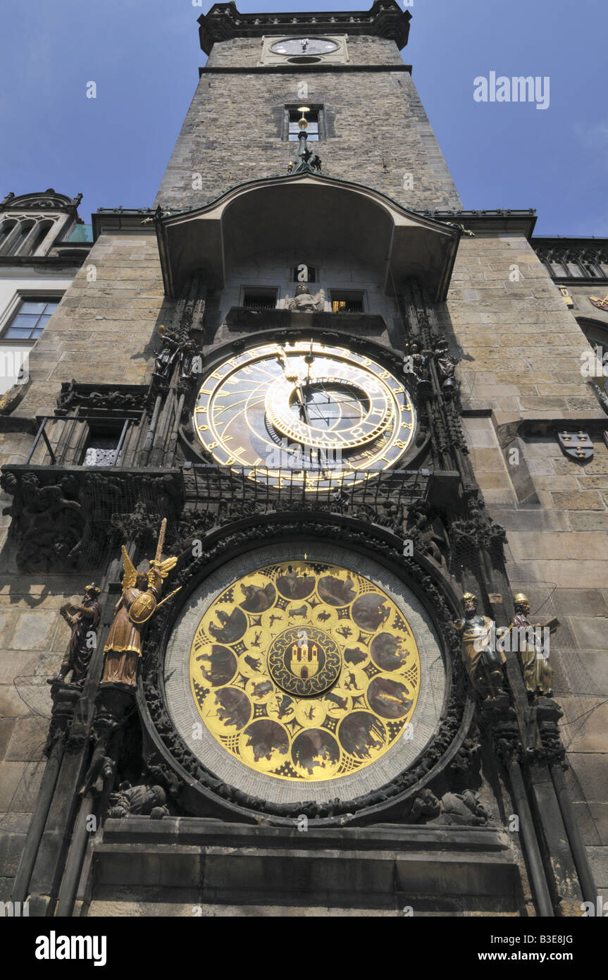 Prague Old Town Hall orologio astronomico Foto Stock
