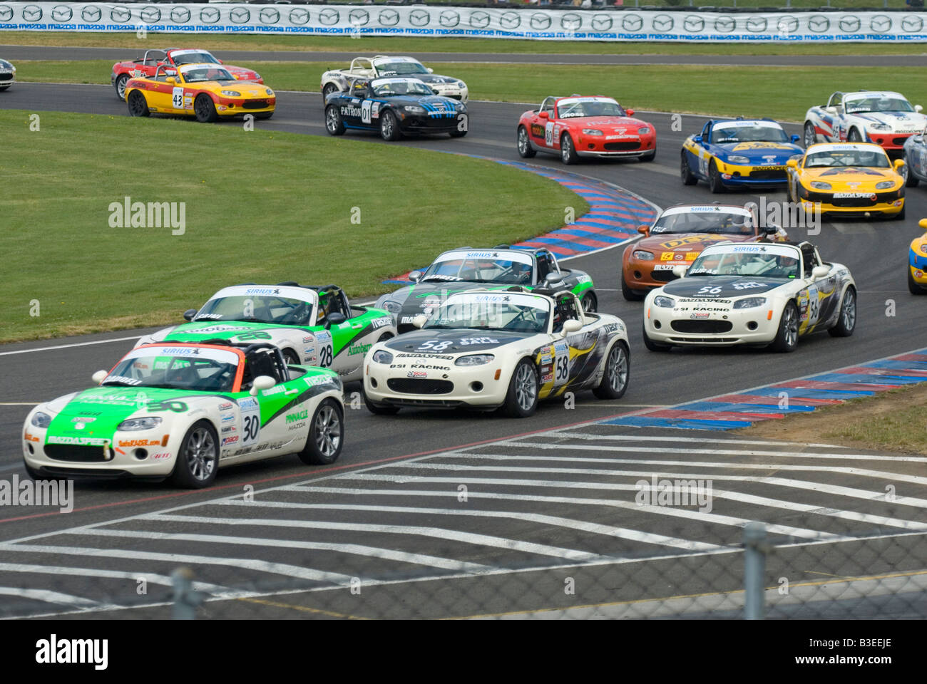 Mazda MX5 serie nazionale gara, Portland Oregon, 10 giugno 2007 Foto Stock