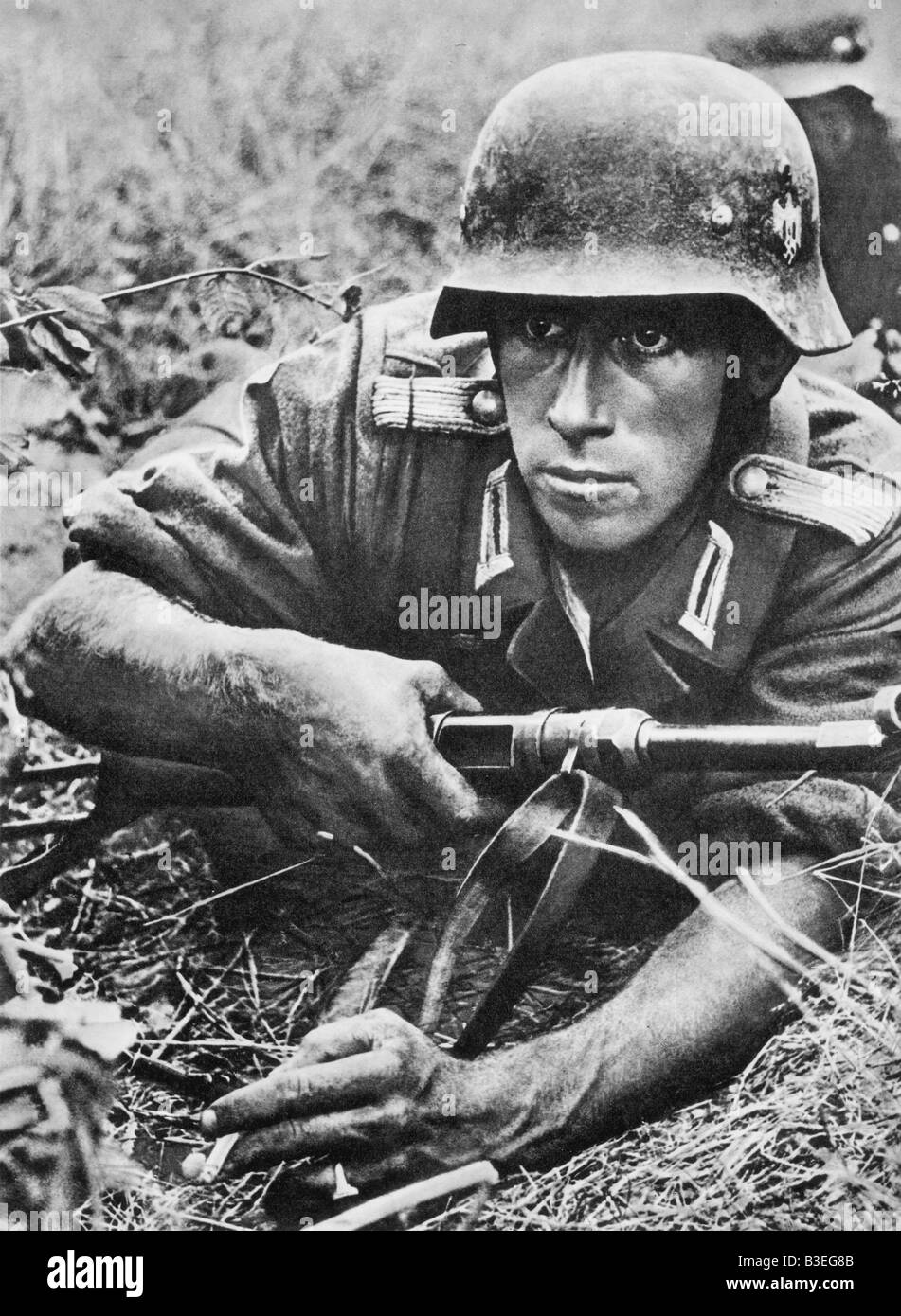 Soldato della Wehrmacht che / Immagine di propaganda. Foto Stock
