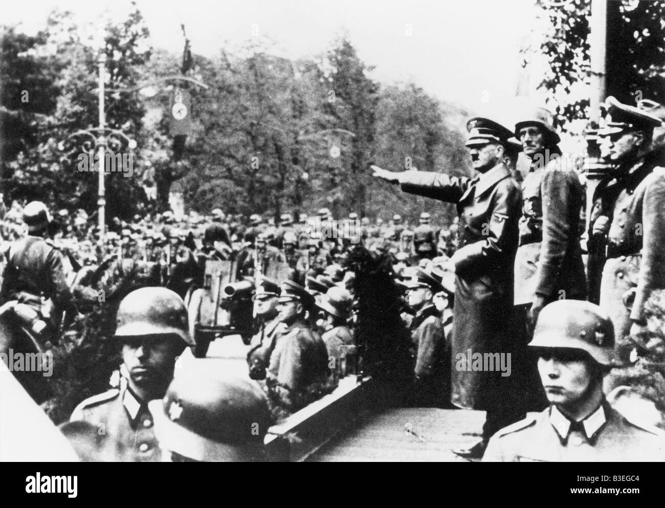 Hitler Victory Parade Varsavia 1939. Foto Stock