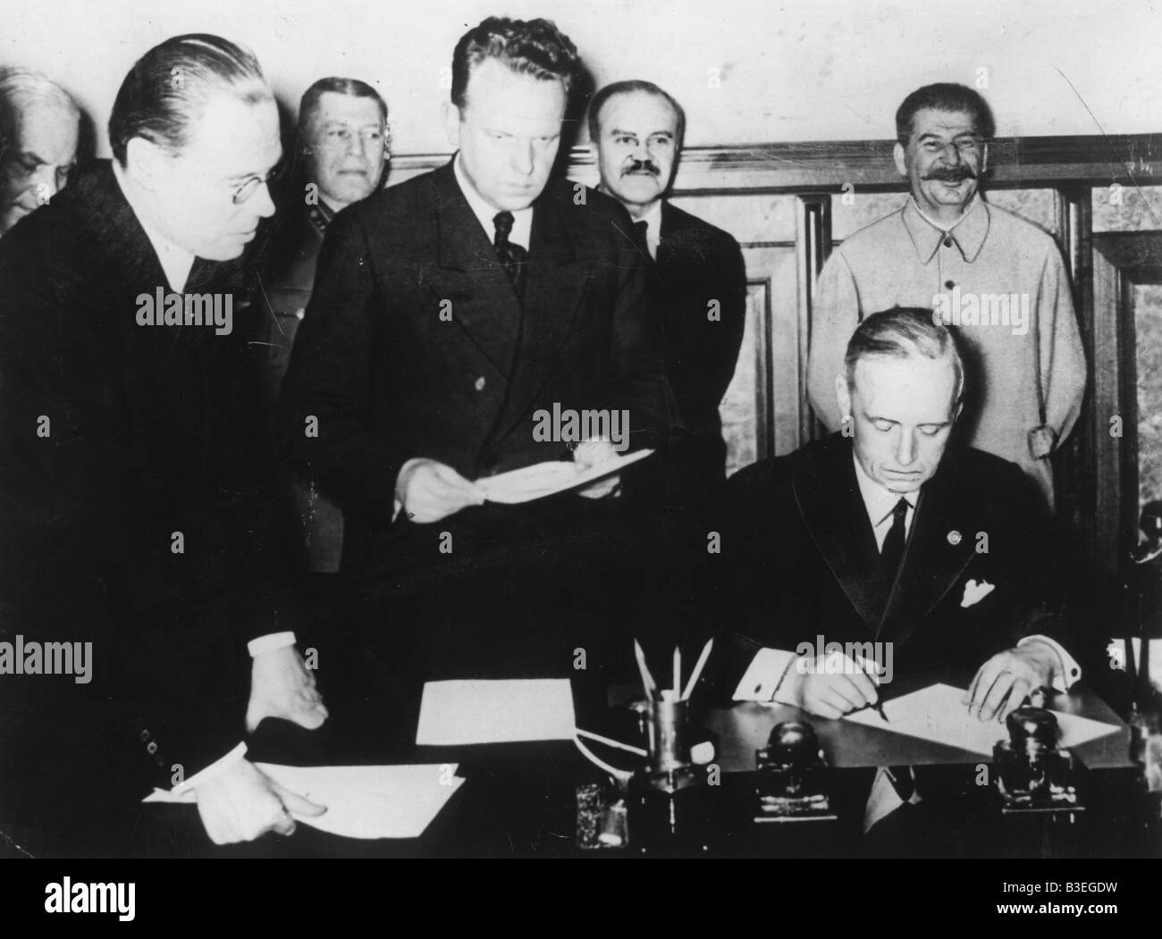 La firma del patto Hitler-Stalin / 1939 Foto Stock
