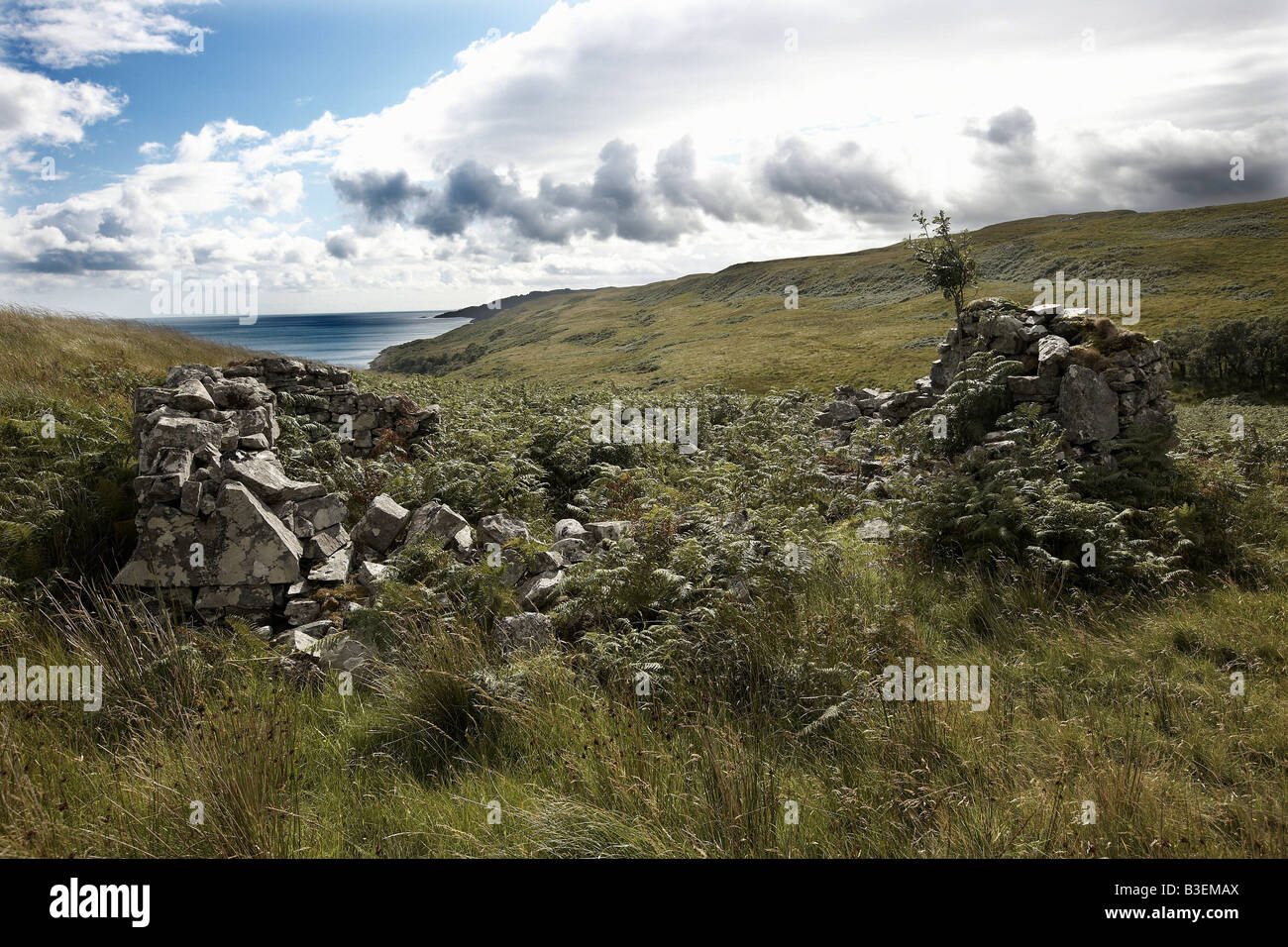 Villaggio abbandonato un Carn nord est Jura Scozia UK Foto Stock