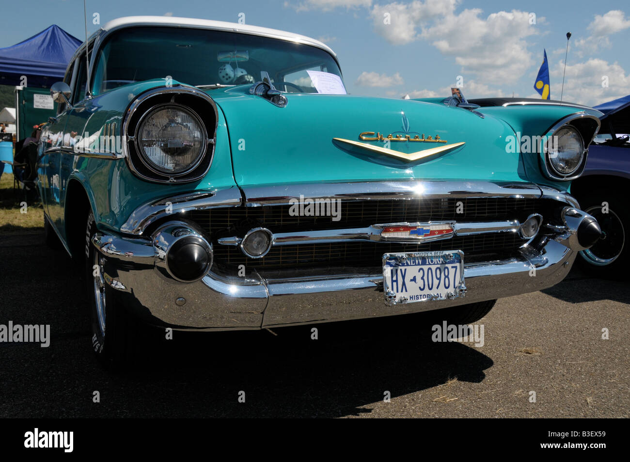Classic 1957 Chevy Bel Air, front end. Foto Stock