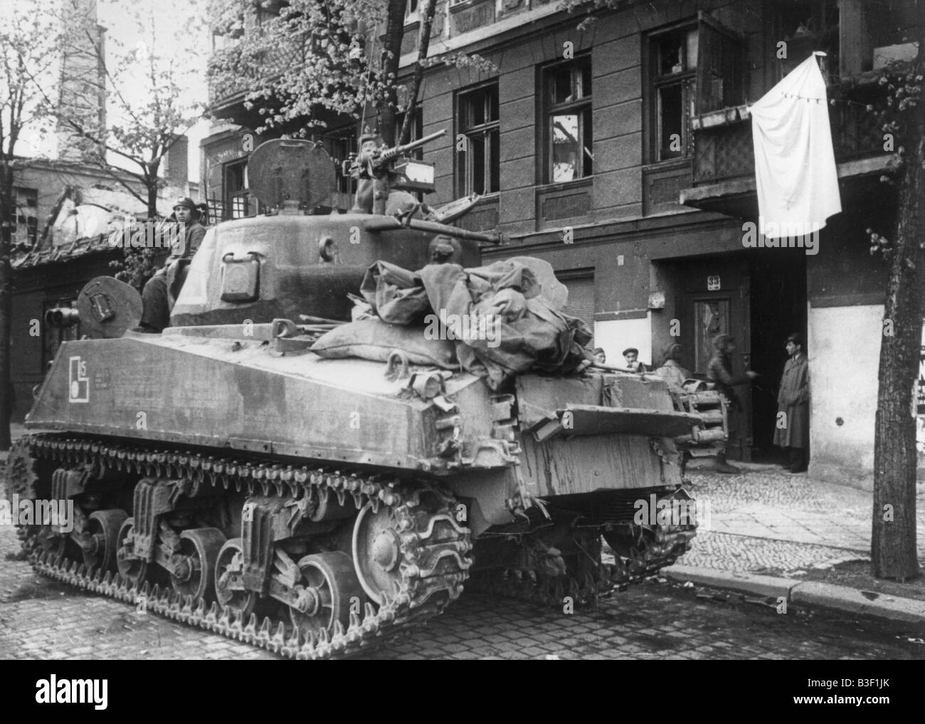 Carri armati sovietici/anticipo su Berlino. Foto Stock