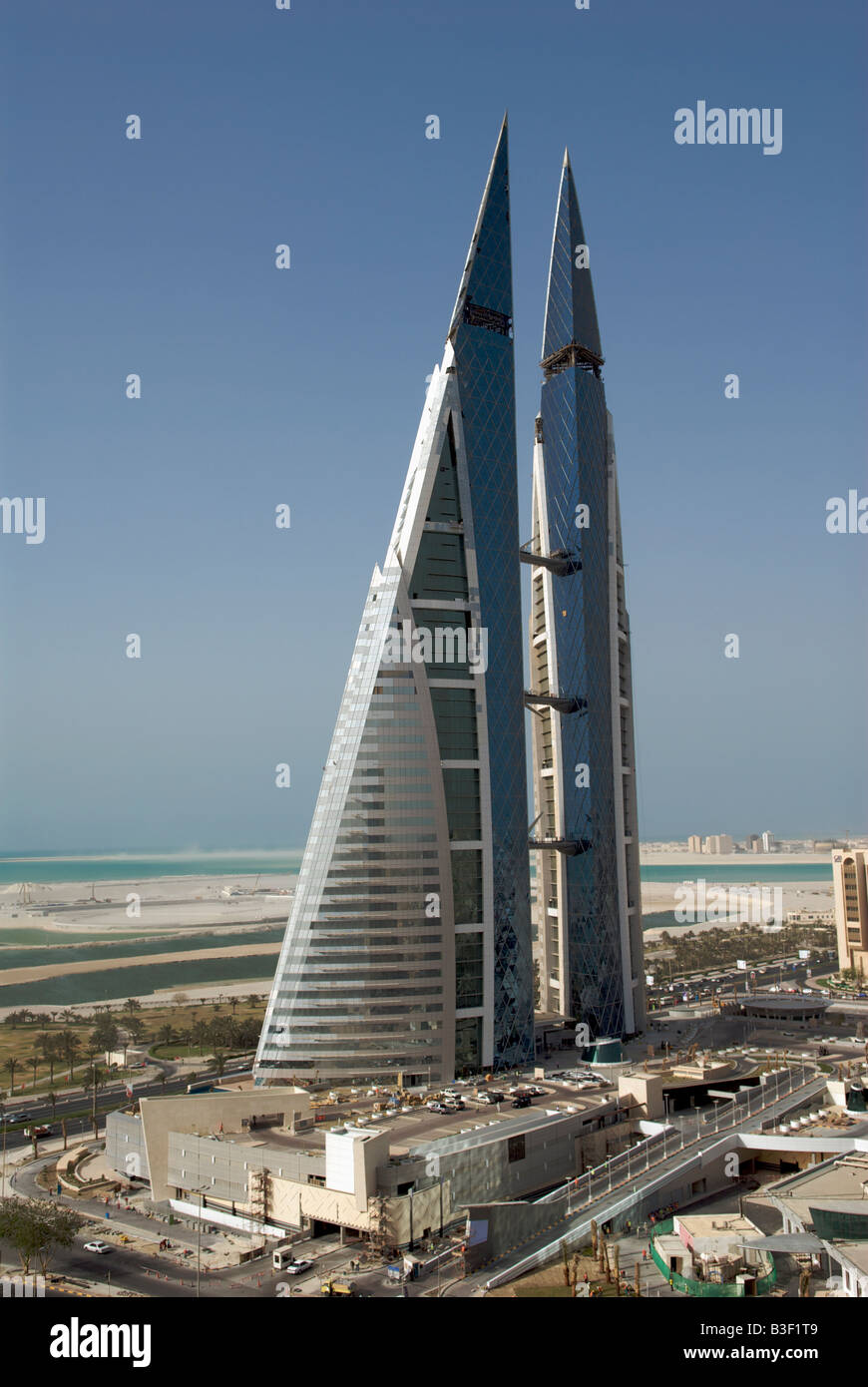 Vista aerea World Trade Center di Manama Bahrain Foto Stock