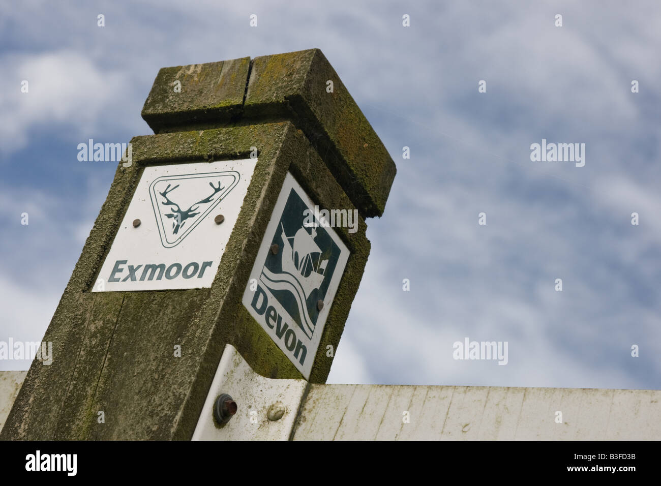 Exmoor e Devon Consiglio direzione segno posto per informazioni turistiche Foto Stock