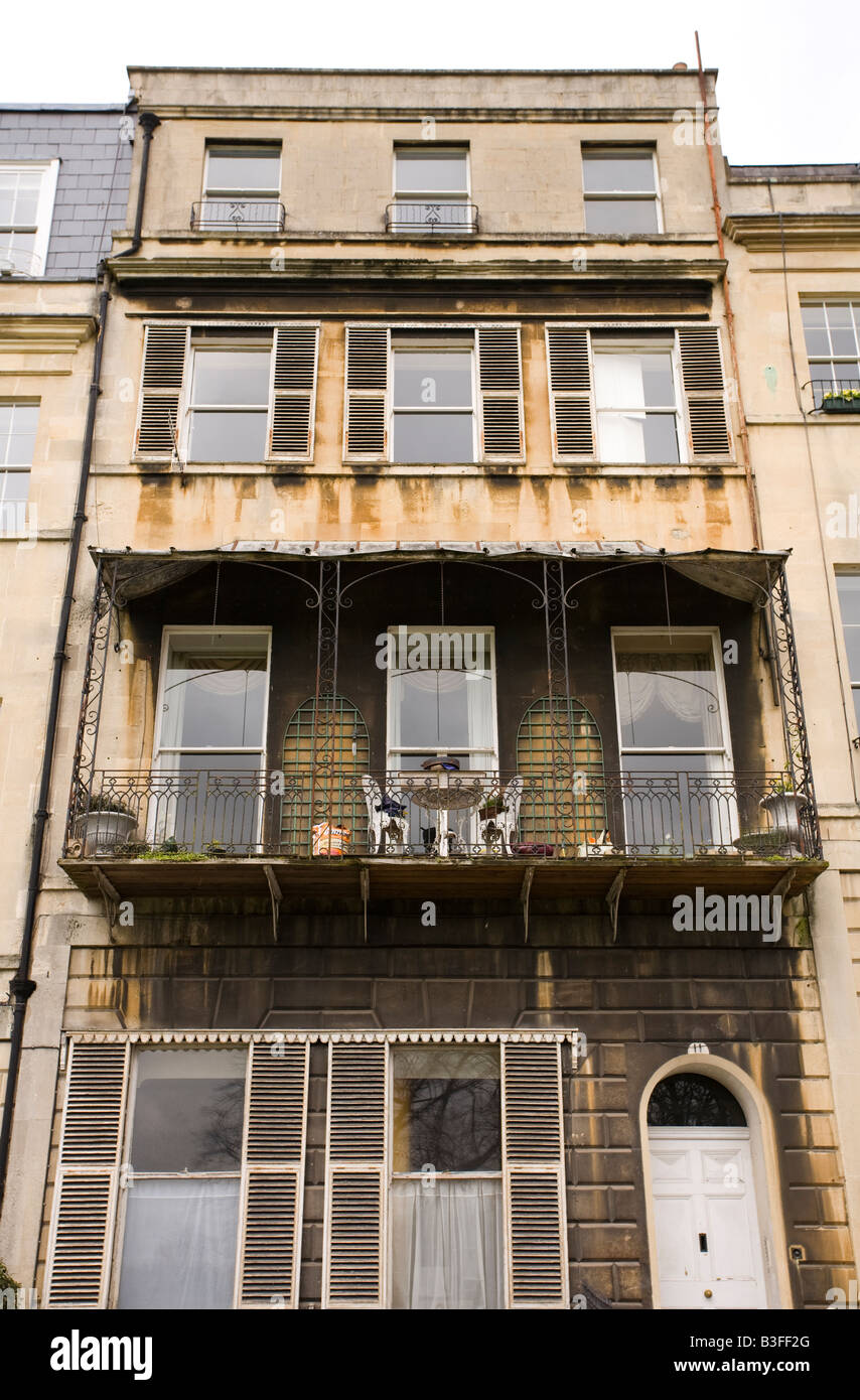 Una casa sul Royal Crescent area di alloggiamento a Bath, Inghilterra Foto Stock