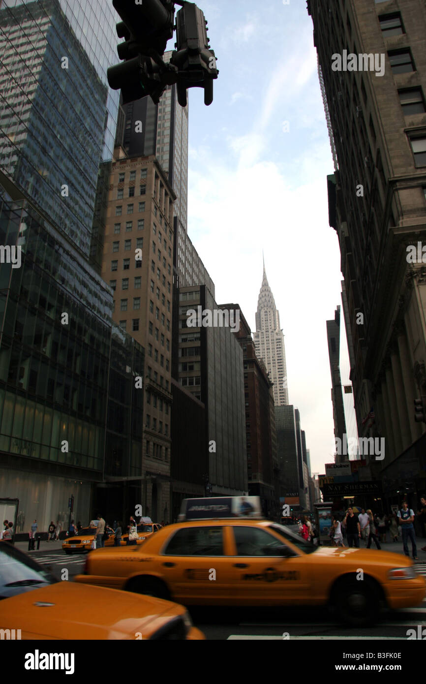 Giallo taxi Manhattan New York City Foto Stock