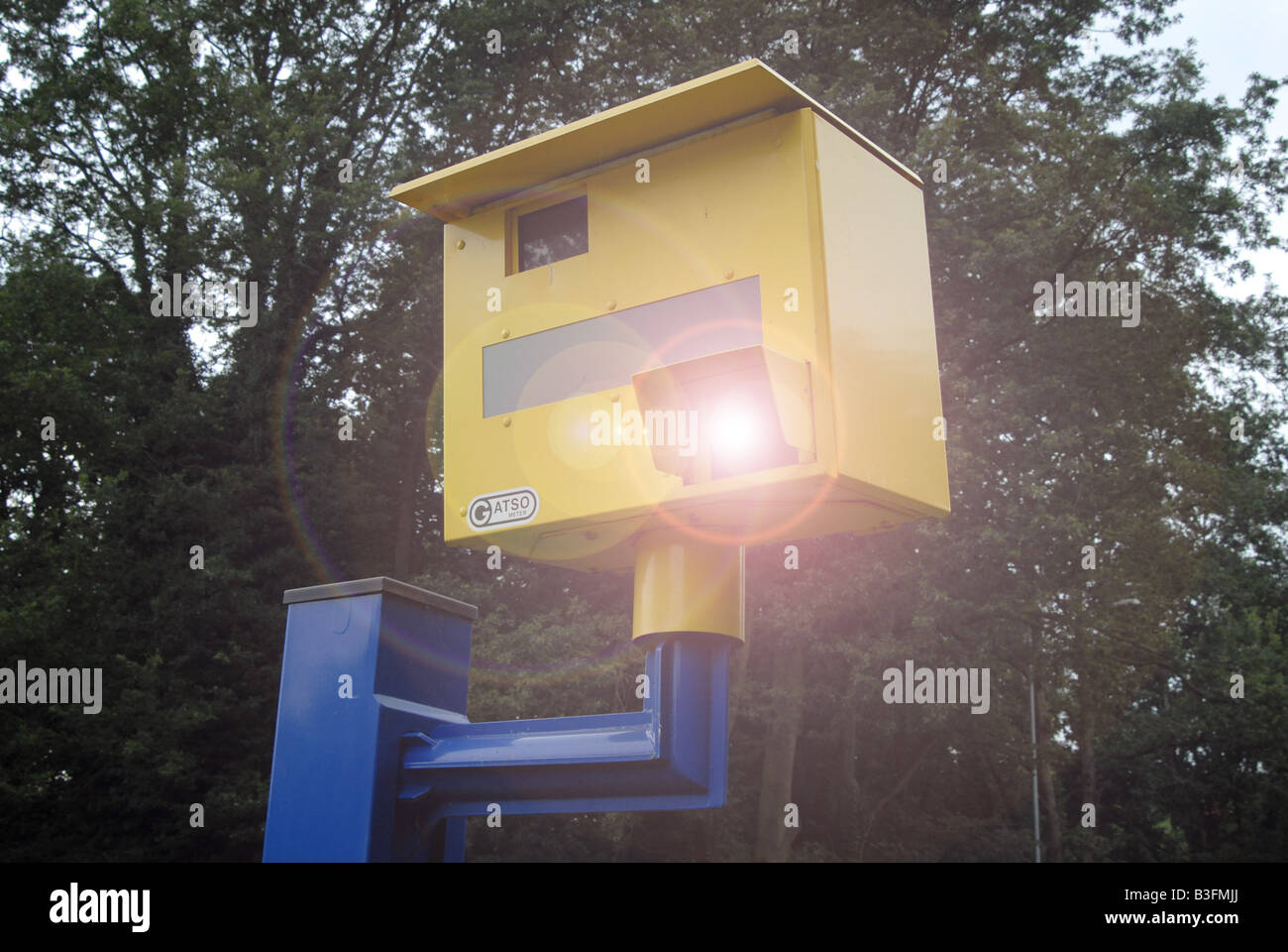 Velocità gatso telecamera che mostra flash Foto Stock