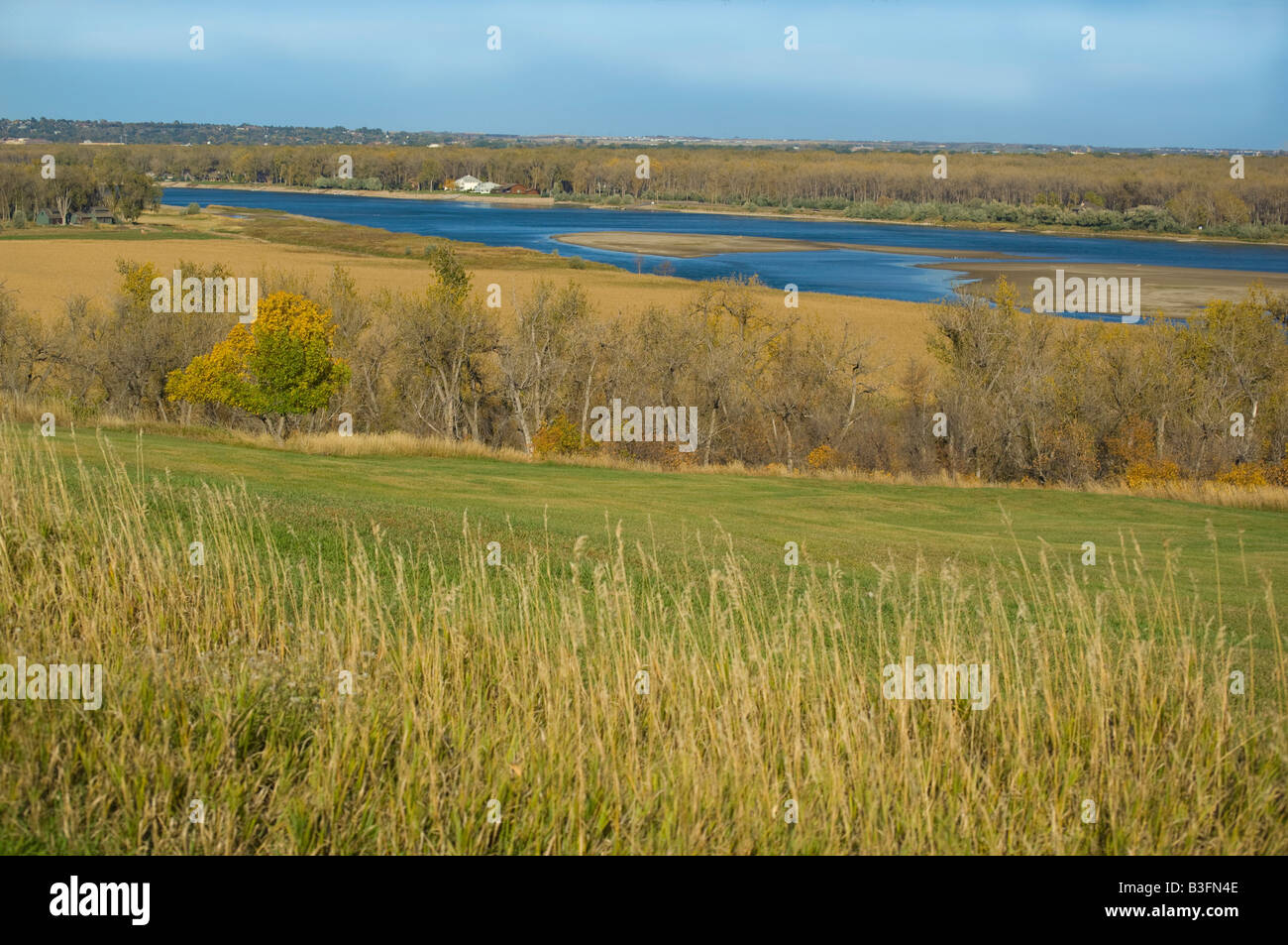 Missouri River vicino Mandan, North Dakota Foto Stock