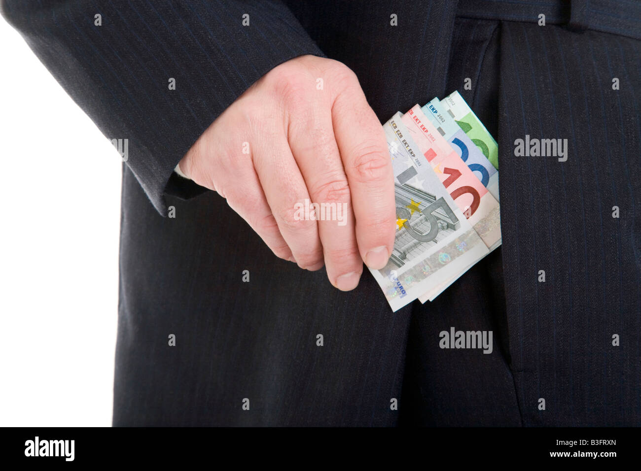 Manager con banconote Foto Stock