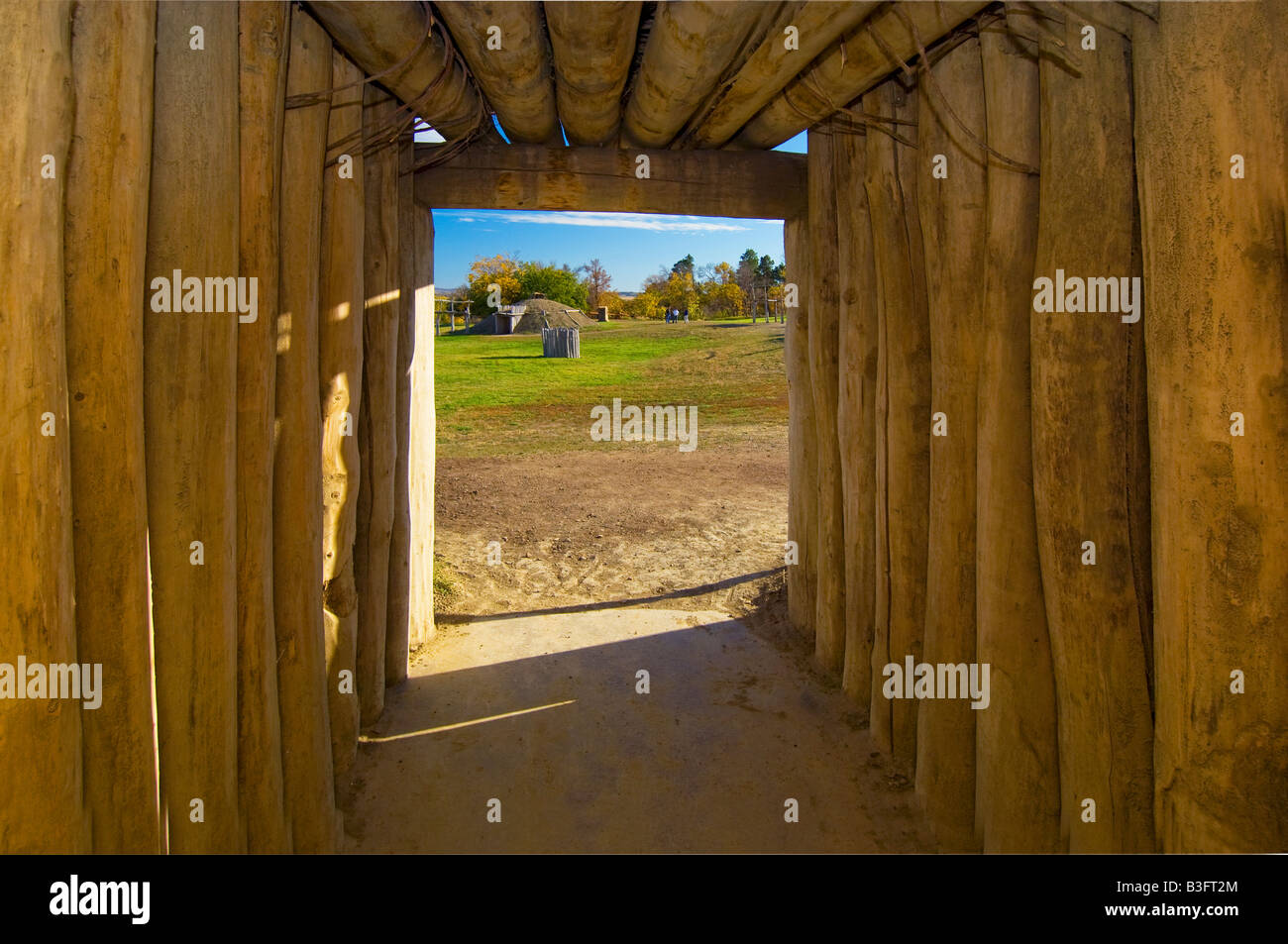 In un villaggio di inclinazione in Ft Abraham Lincoln membro parco vicino Mandan North Dakota Foto Stock