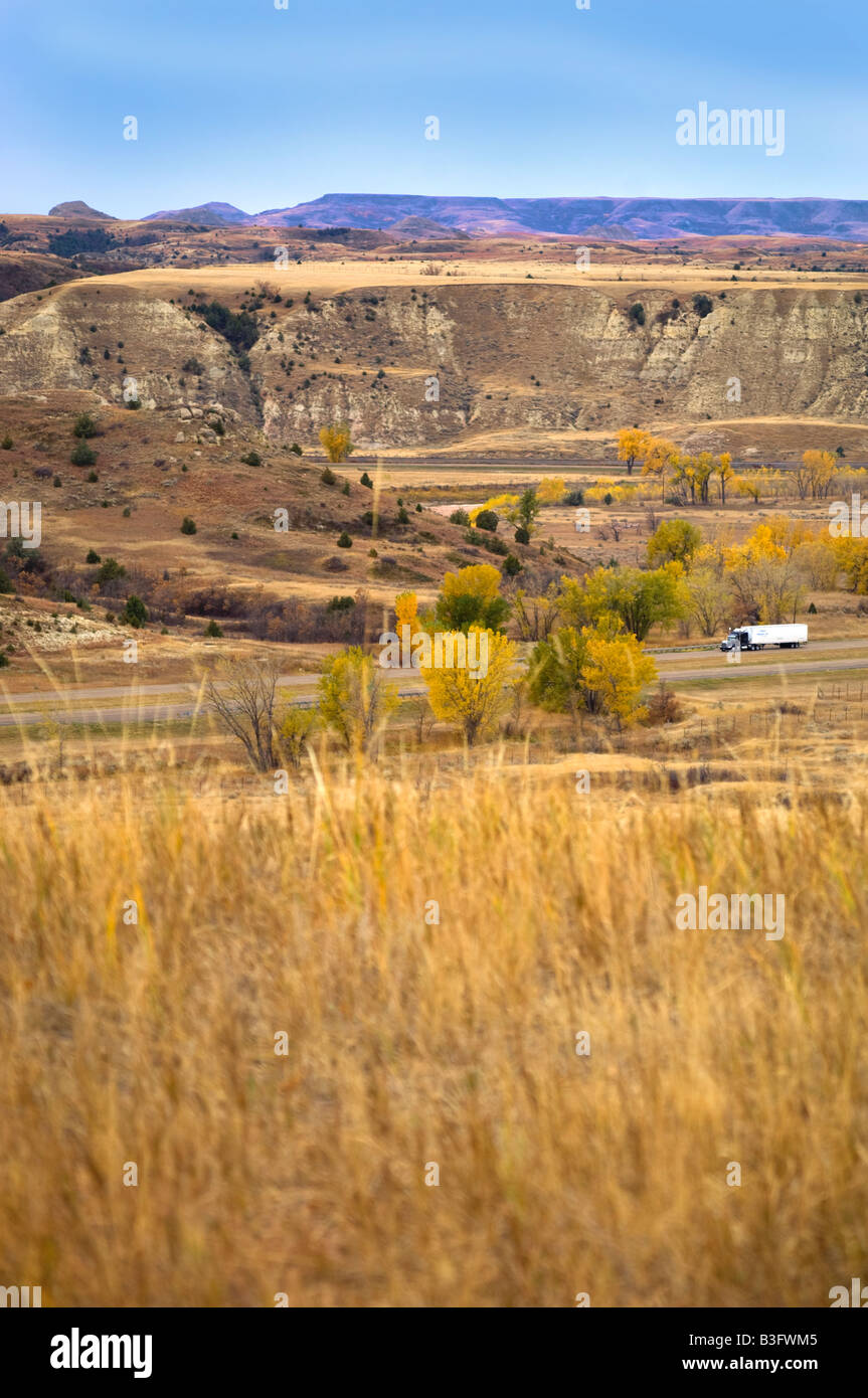 Vedute panoramiche nel parco nazionale Theodore Roosevelt Unità Sud Medora North Dakota Foto Stock