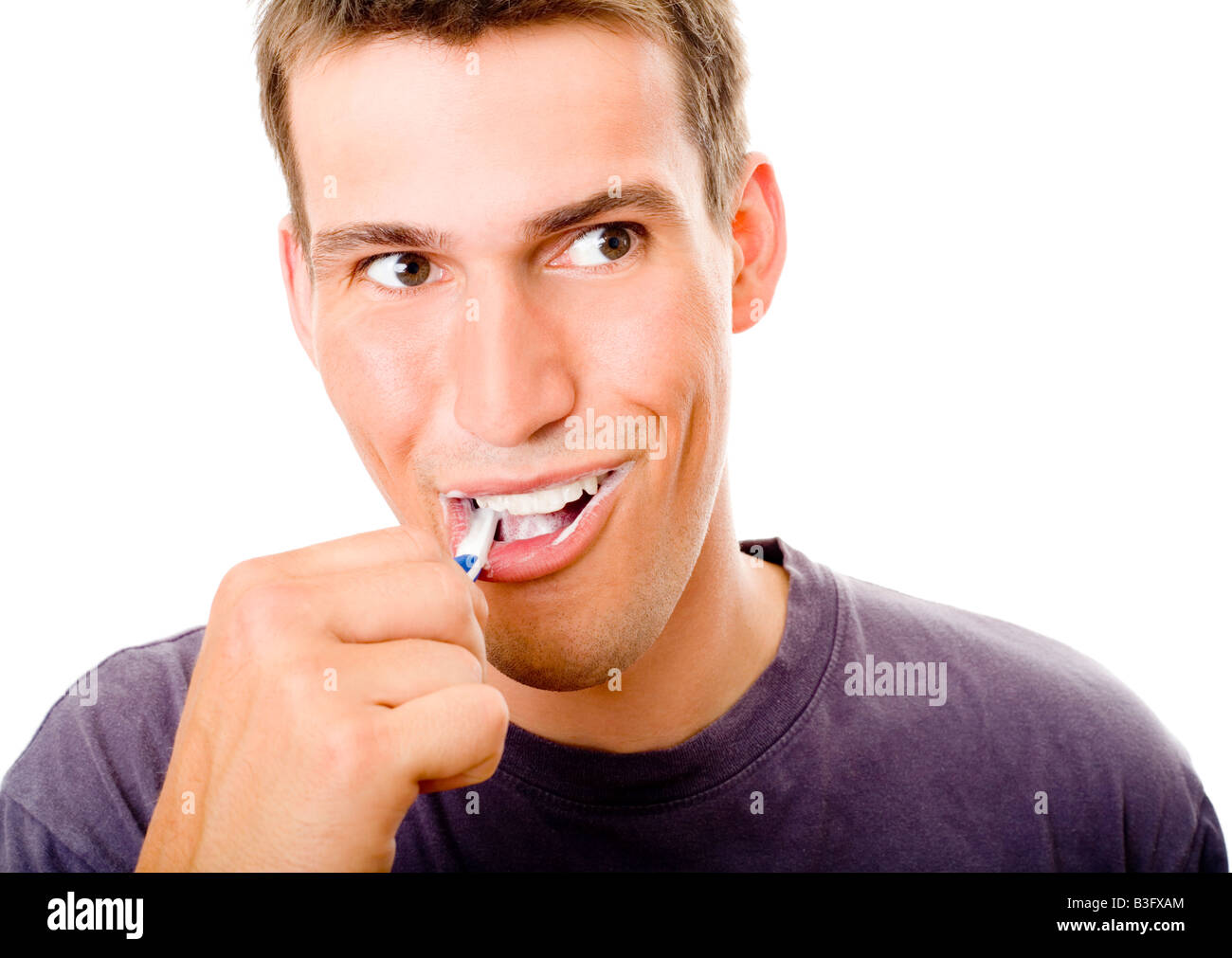 A spazzolarsi i denti Foto Stock