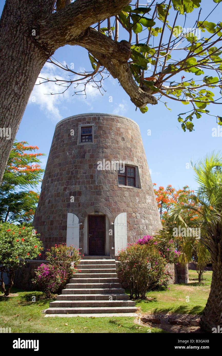 Sugar Mill cottage convertito in Nevis nei Caraibi Foto Stock