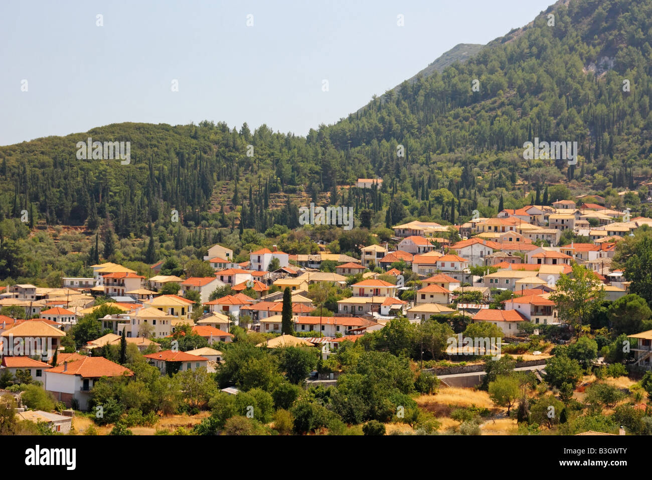 Il villaggio di Karia in Lefkada isola mare Ionio Grecia Foto Stock
