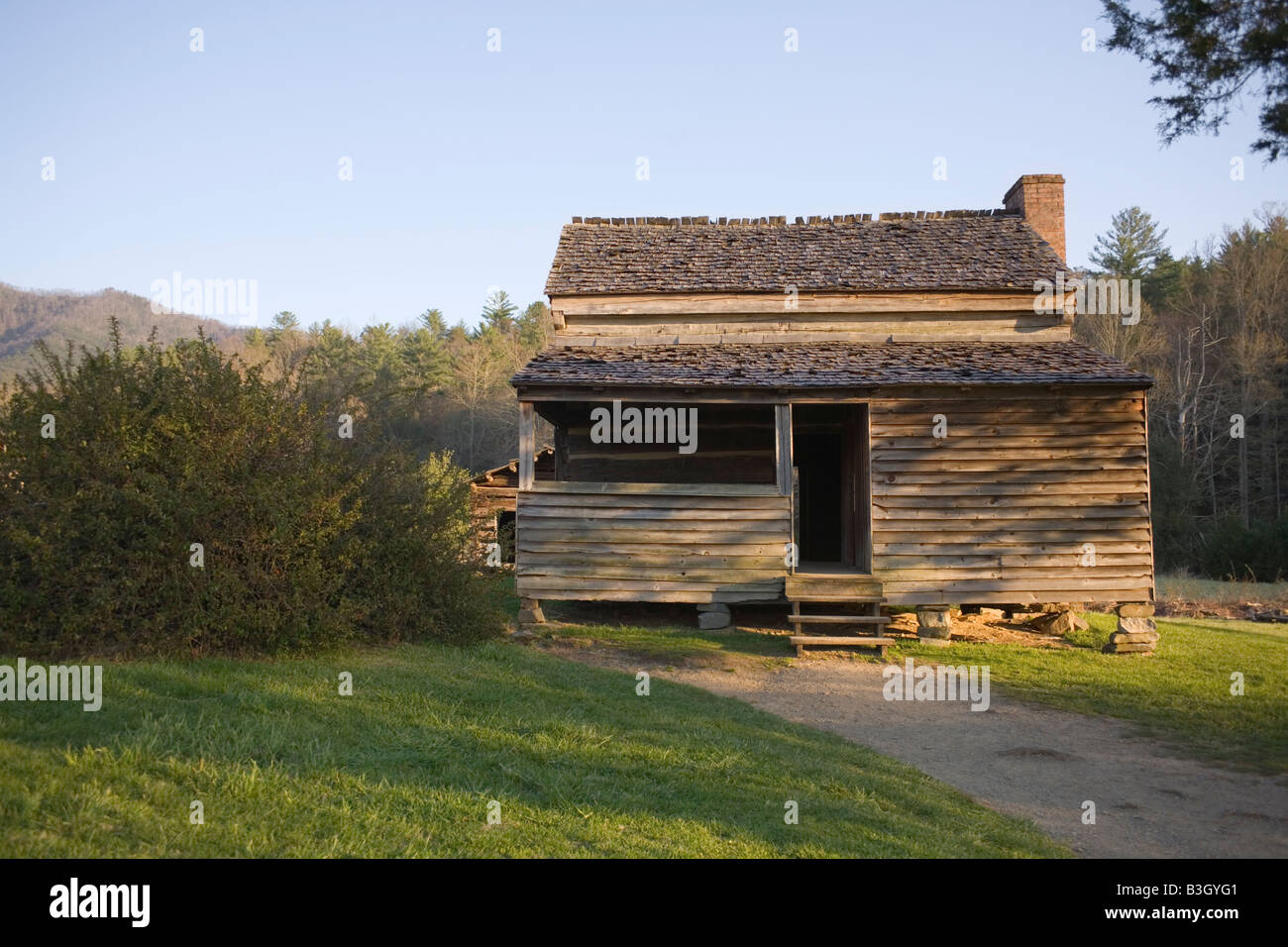 Dan Lawson posto in Cades Cove nel Parco Nazionale di Great Smoky Mountains Foto Stock