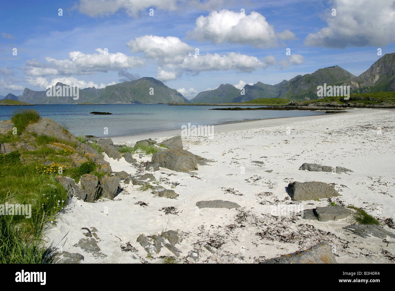 Spiaggia di Isole Lofoten Foto Stock