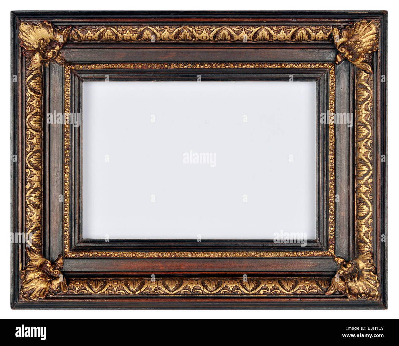 Piazza d'oro antico cornice immagine ritagliata artigianato d'arte Foto Stock