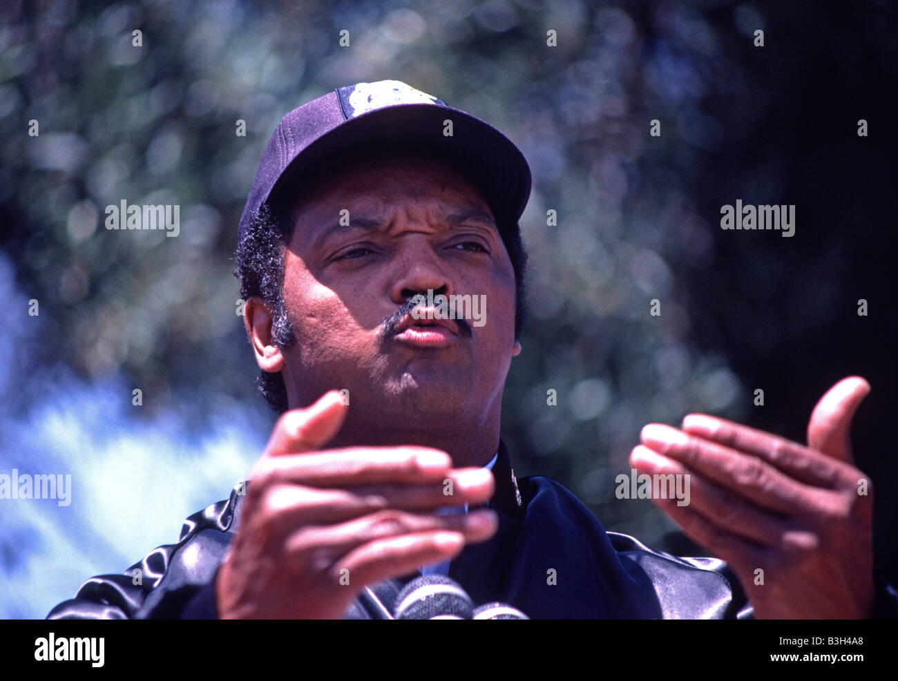 Il reverendo Jesse Jackson campagne per la nomination democratica per la presidenza di San Francisco in California nel 1988 Foto Stock