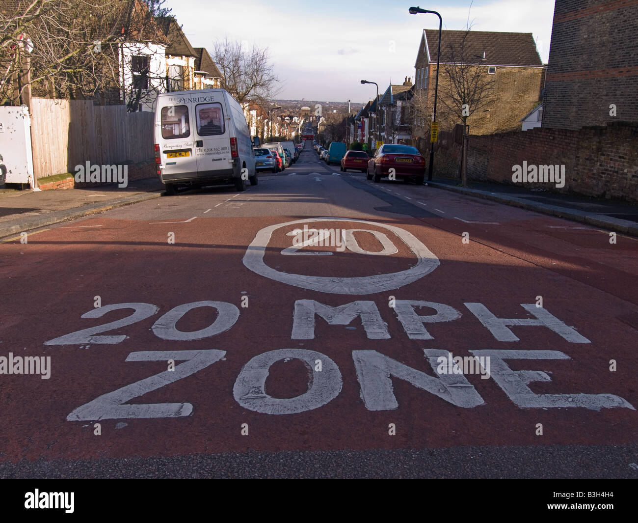 20 MPH zona Foto Stock