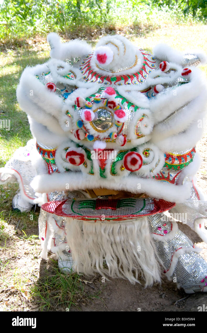 Ritratto di dragon utilizzato nel festival della cerimonia. Dragon Festival Lago Phalen Park St Paul Minnesota USA Foto Stock