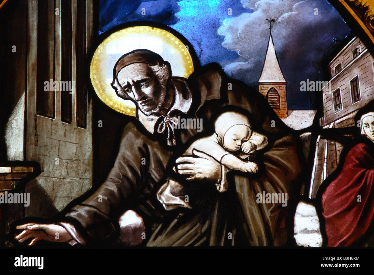 St Nicholas vetrata Foto Stock