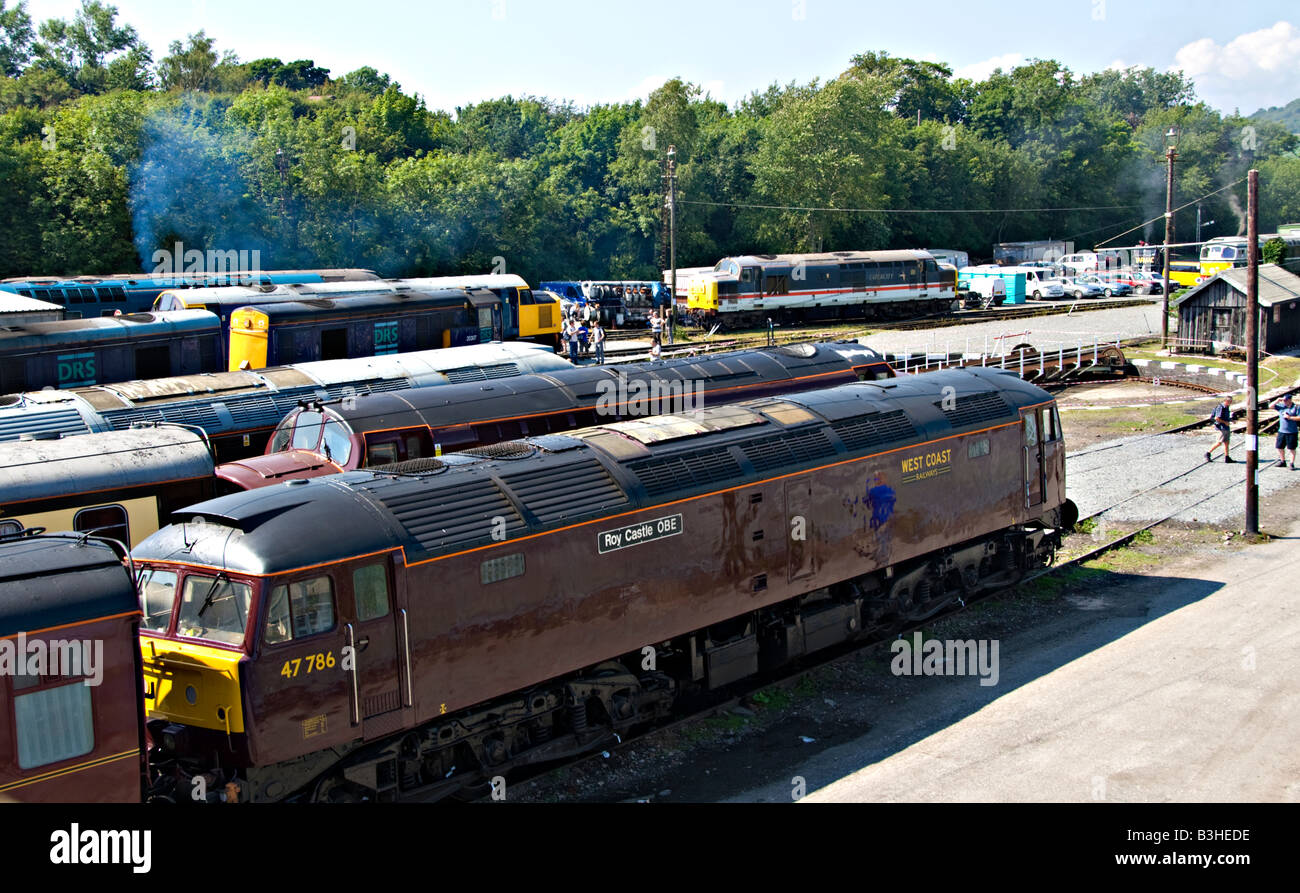 Locomotive diesel in corrispondenza di West Coast Railway Company's Carnforth Depot Foto Stock