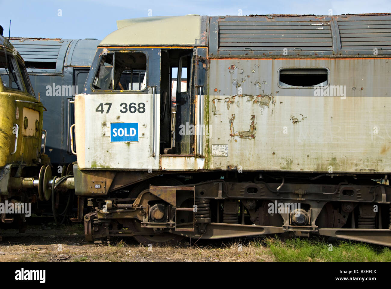 Demolito locomotive diesel a West Coast Railway Company's Carnforth Depot. Foto Stock