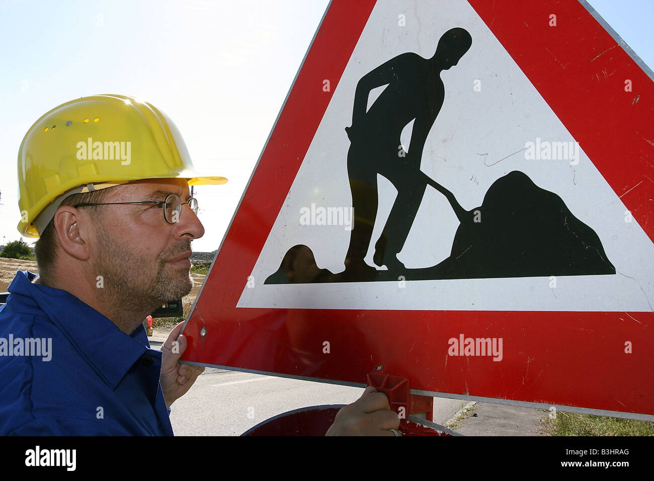 Costruzione di un sito su strada Foto Stock