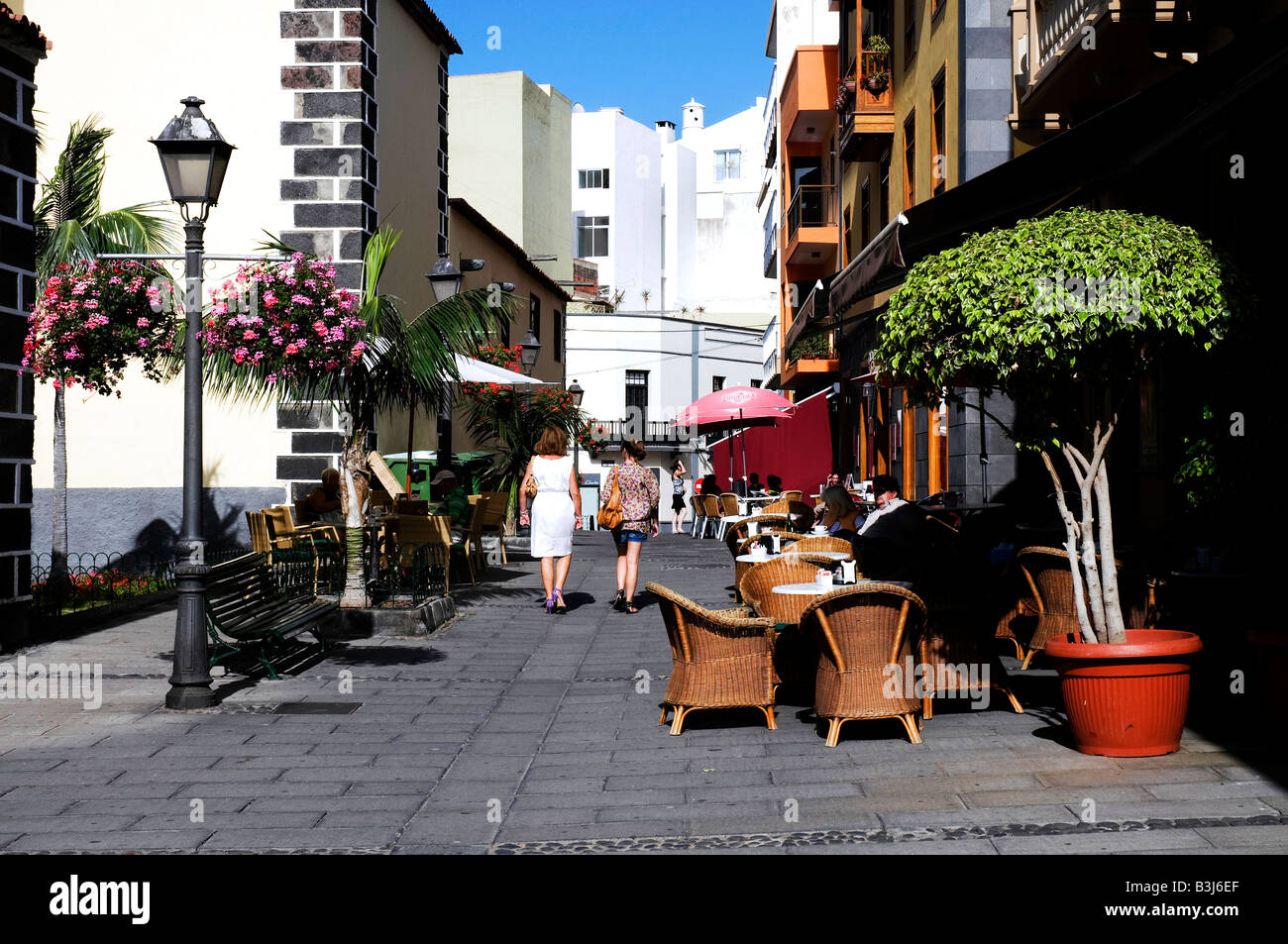 Calle la Hoya, Puerto de la Cruz, Tenerife, Isole Canarie, Spagna Foto Stock