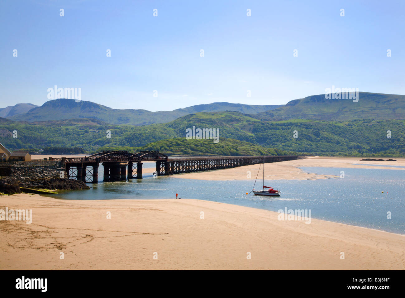 Barmouth Bridge Snowdonia nel Galles Foto Stock