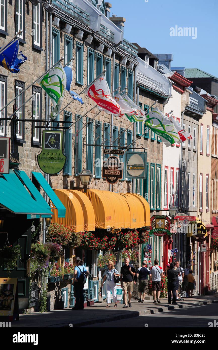 Canada Quebec Quebec City Rue St Louis street scene Foto Stock