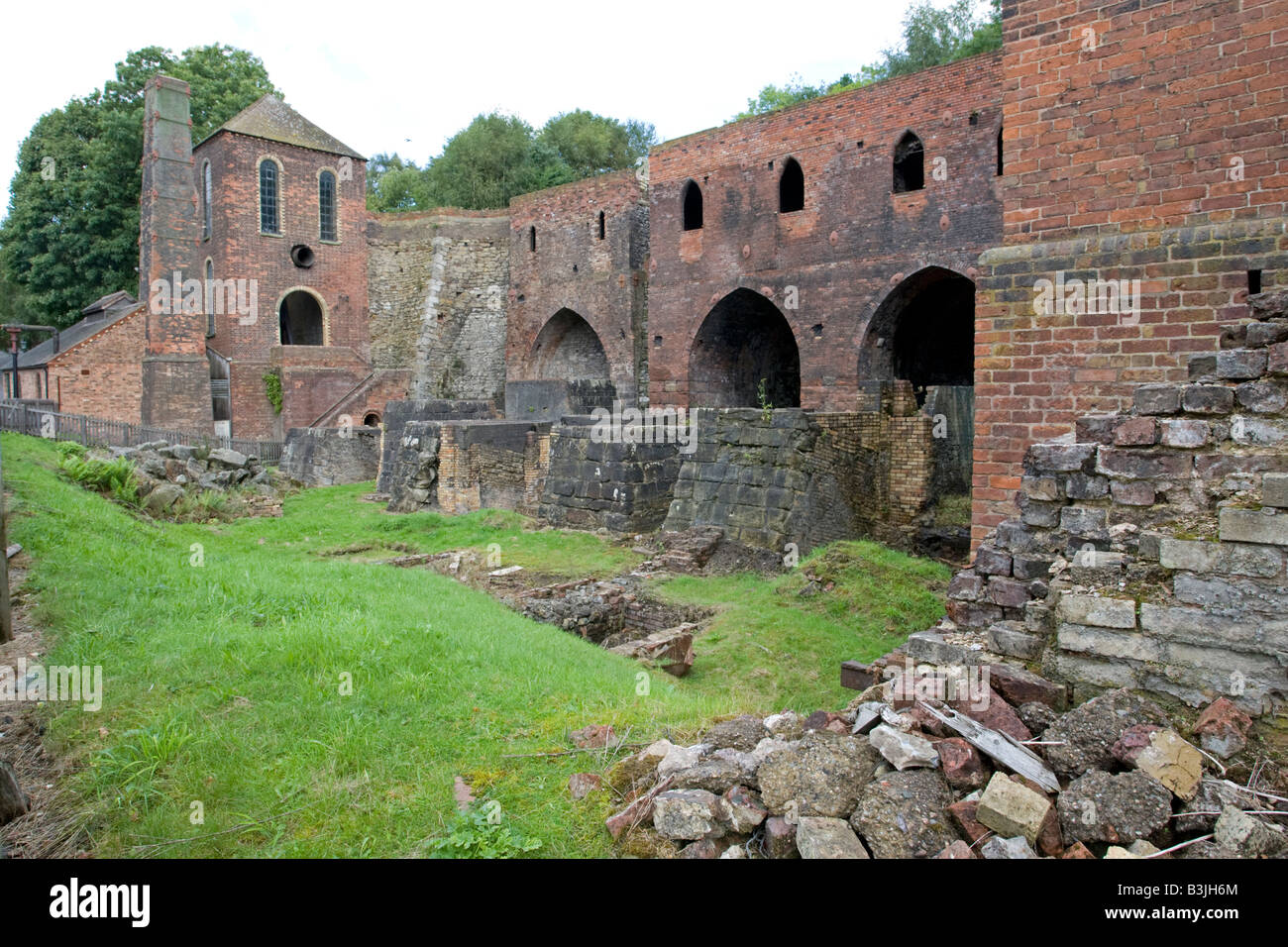 Blists Hill altiforni Coalbrookdale villaggio vittoriano Ironbridge Shropshire REGNO UNITO Foto Stock