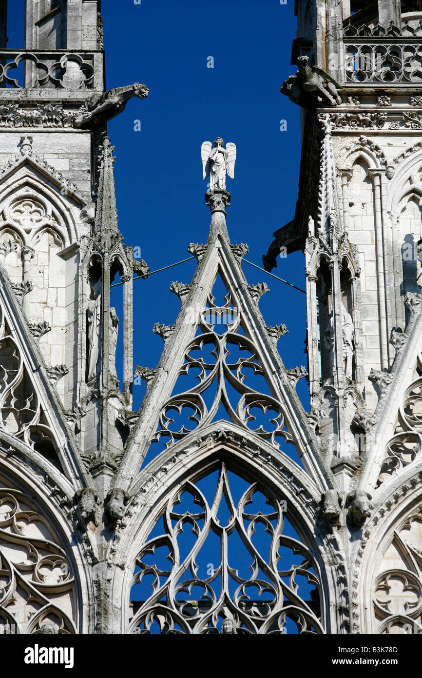 Luglio 2008 - dettaglio della cattedrale di Notre Dame a Rouen Normandia Francia Foto Stock