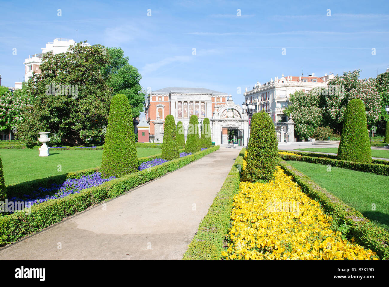 Il parterre giardini. Il Parco del Retiro. Madrid. Spagna. Foto Stock