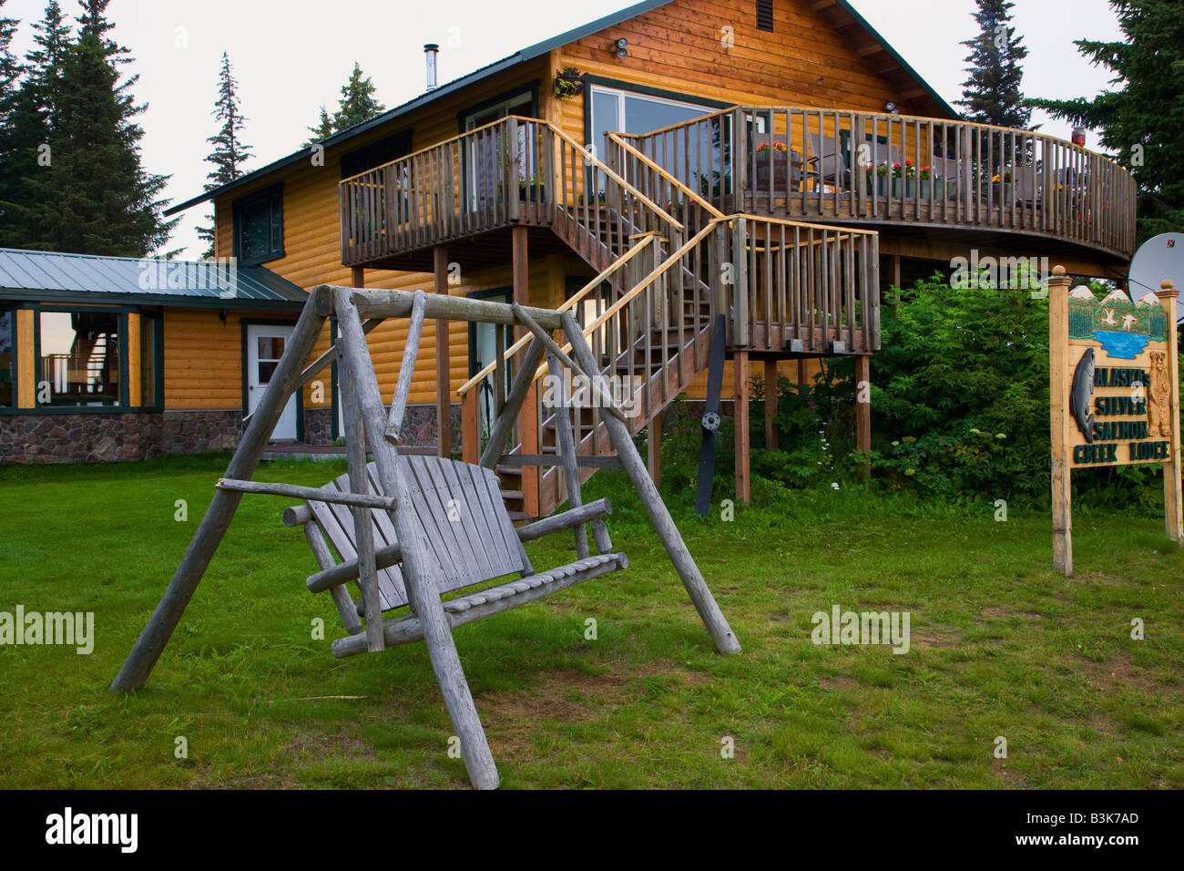 Salmone Argento Creek Lodge Il Parco Nazionale del Lago Clark Alaska Foto Stock