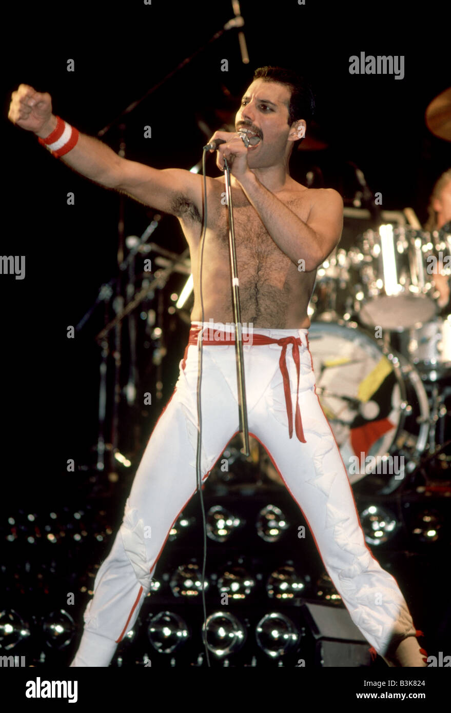 La regina del Regno Unito gruppo rock con Freddie Mercury nel settembre 1982 Foto Stock