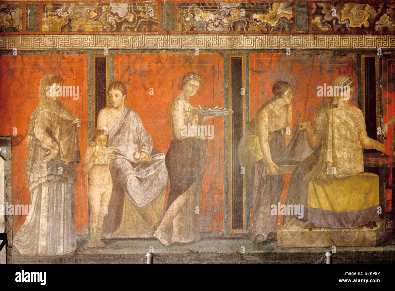 Pompei. L'Italia. Gli affreschi della Villa dei Misteri, (Villa dei Misteri) Pompei scavi archeologici Foto Stock