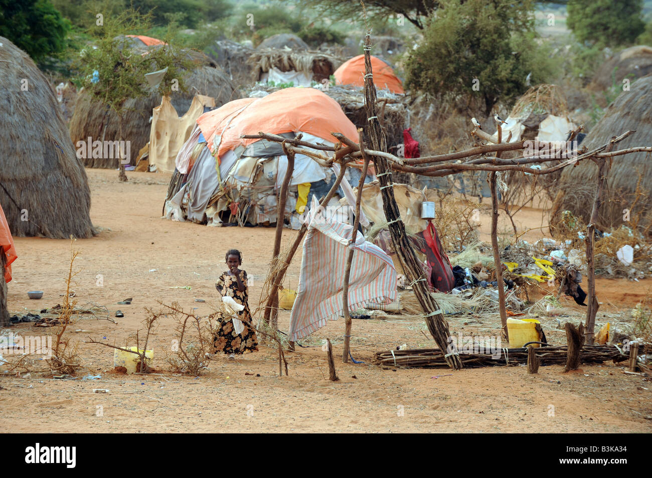 Belet Amin un campo per sfollati somali vicino al confine con il Kenya Foto Stock