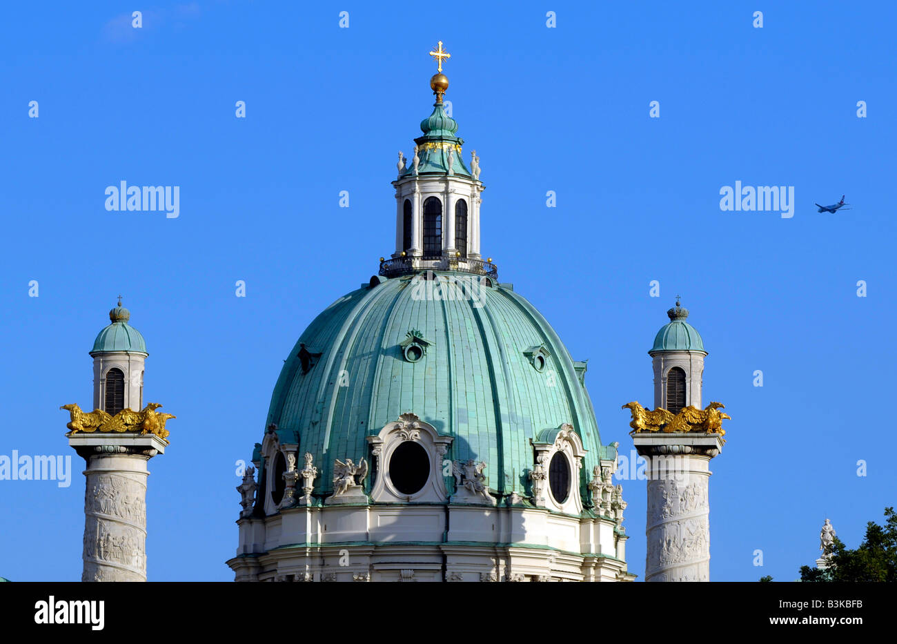 Karls Kirche, Karlskirche, St Charles' Chiesa, Vienna, Austria Foto Stock
